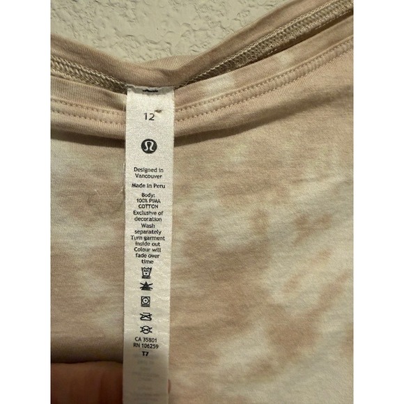Lululemon Back In Action long sleeve Marmoleado Tie Dye White Opal Cafe Au Lait - Picture 3 of 10